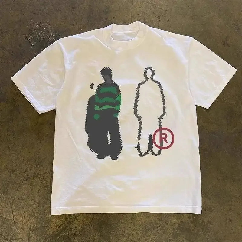 Unisex Pixel Art Graphic T-Shirt – Casual Oversized Cotton Tee