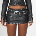Biker High-Waist Mini Skirt – Slim Fit Solid Color Fashion Skirt